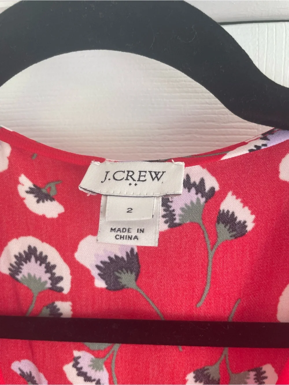 J. Crew Red Floral Wrap Mini Dress